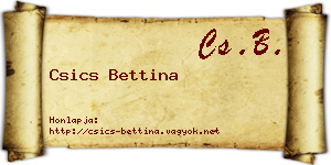 Csics Bettina névjegykártya